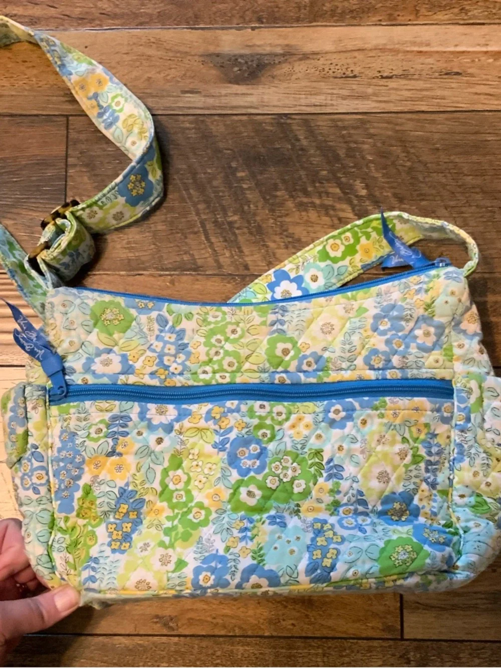 Vera Bradley Sophie English Meadow Purse Quilted Blue Yellow - Picture 5 of 13